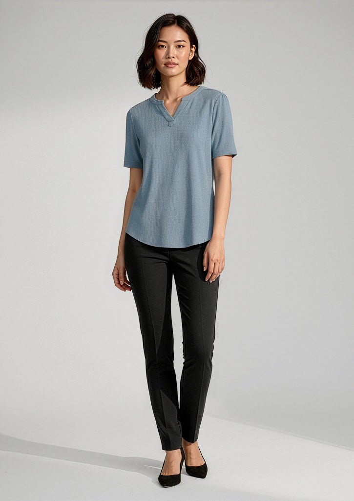 Womens Ruche Short Sleeve Blouse