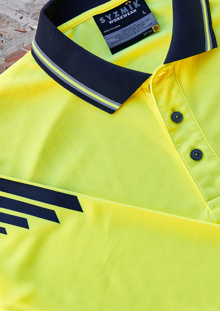 Mens Hi Vis Flux Long Sleeve Polo