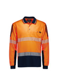 Mens Hi Vis Flux Segmented Tape Long Sleeve Polo